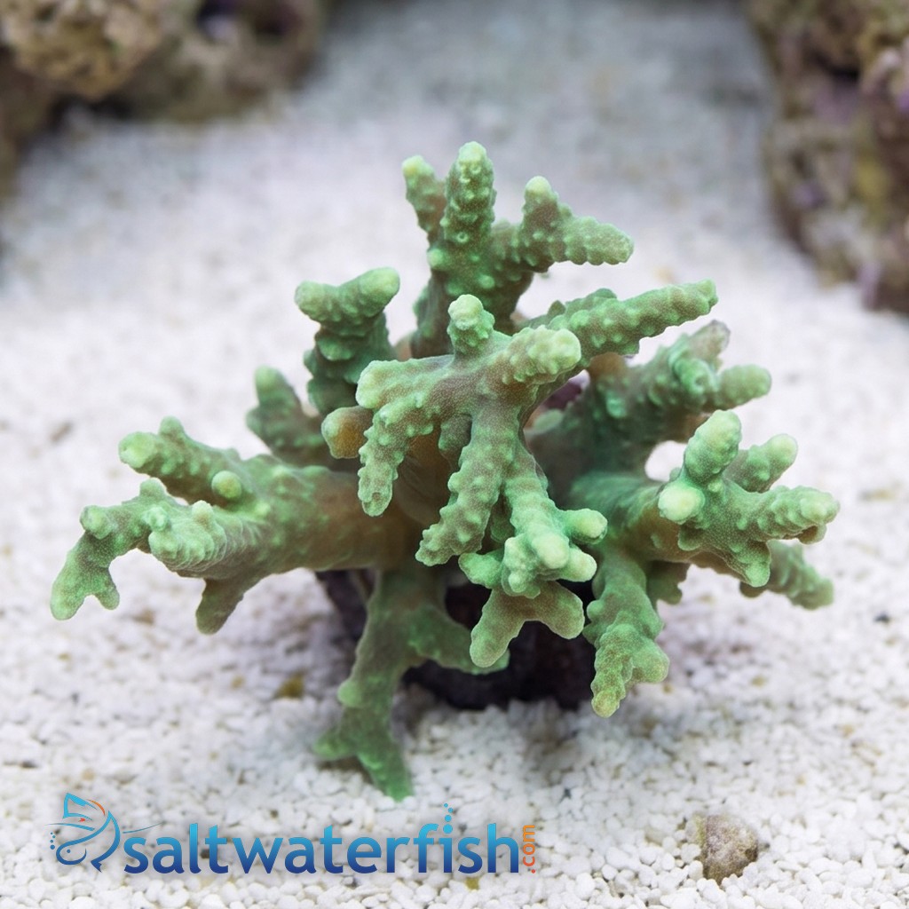 Sinularia Mushroom Finger Coral : Green - Aquacultured