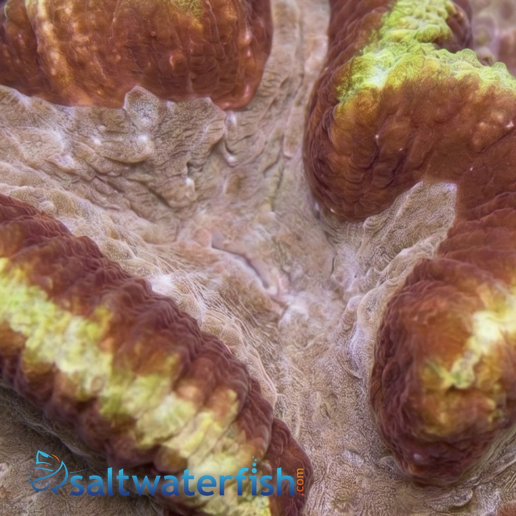 Symphyllia Brain Coral Dented Green w/ Red Center - Aquacultured