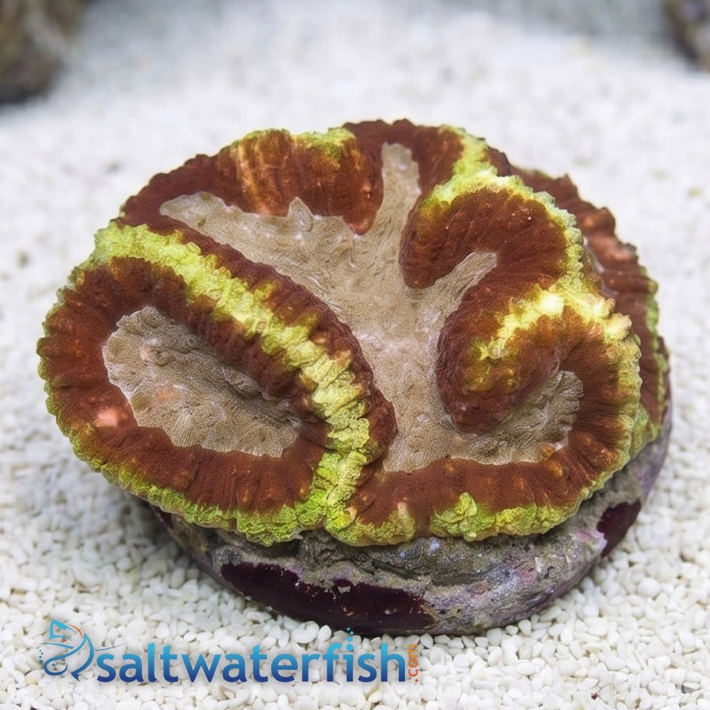 Symphyllia Brain Coral Dented Green w/ Red Center - Aquacultured
