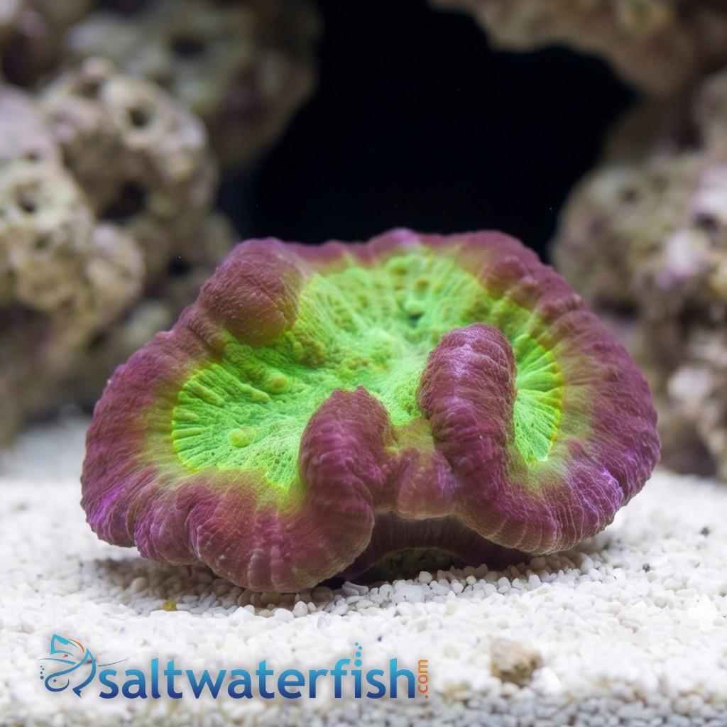 Symphyllia Brain Coral Dented Red w/ Green Center - Aquacultured