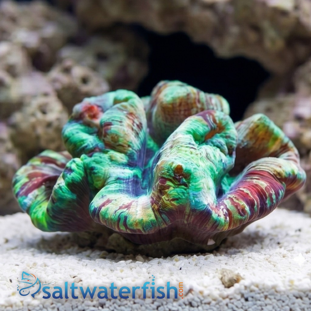 Brain Coral Folded - Green/Red  
