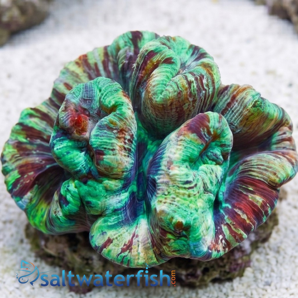 Brain Coral Folded - Green/Red  