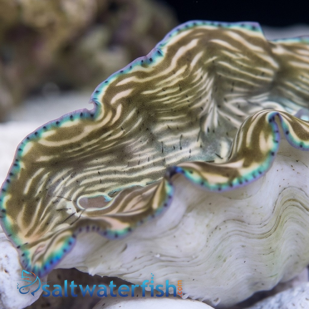 Derasa Clam: Striped w/ Blue Rim - Aquacultured