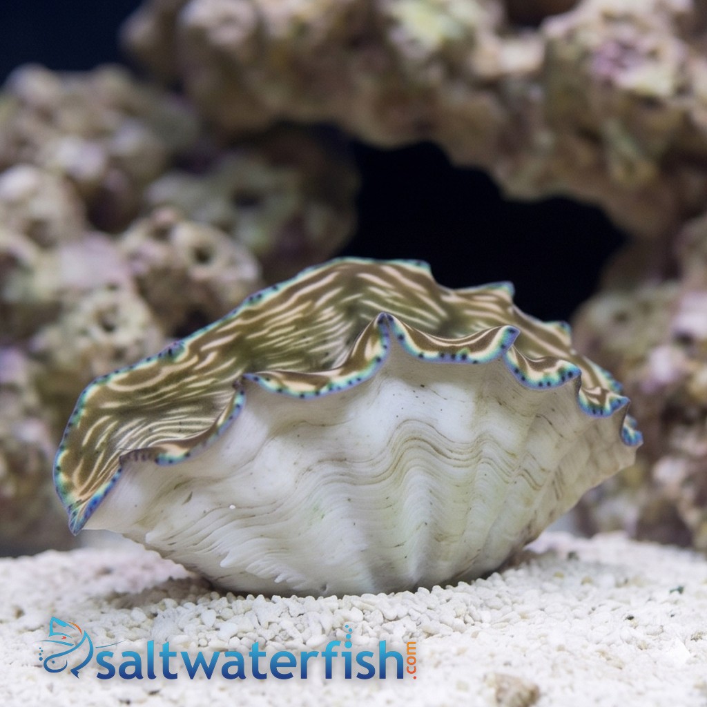 Derasa Clam: Striped w/ Blue Rim - Aquacultured