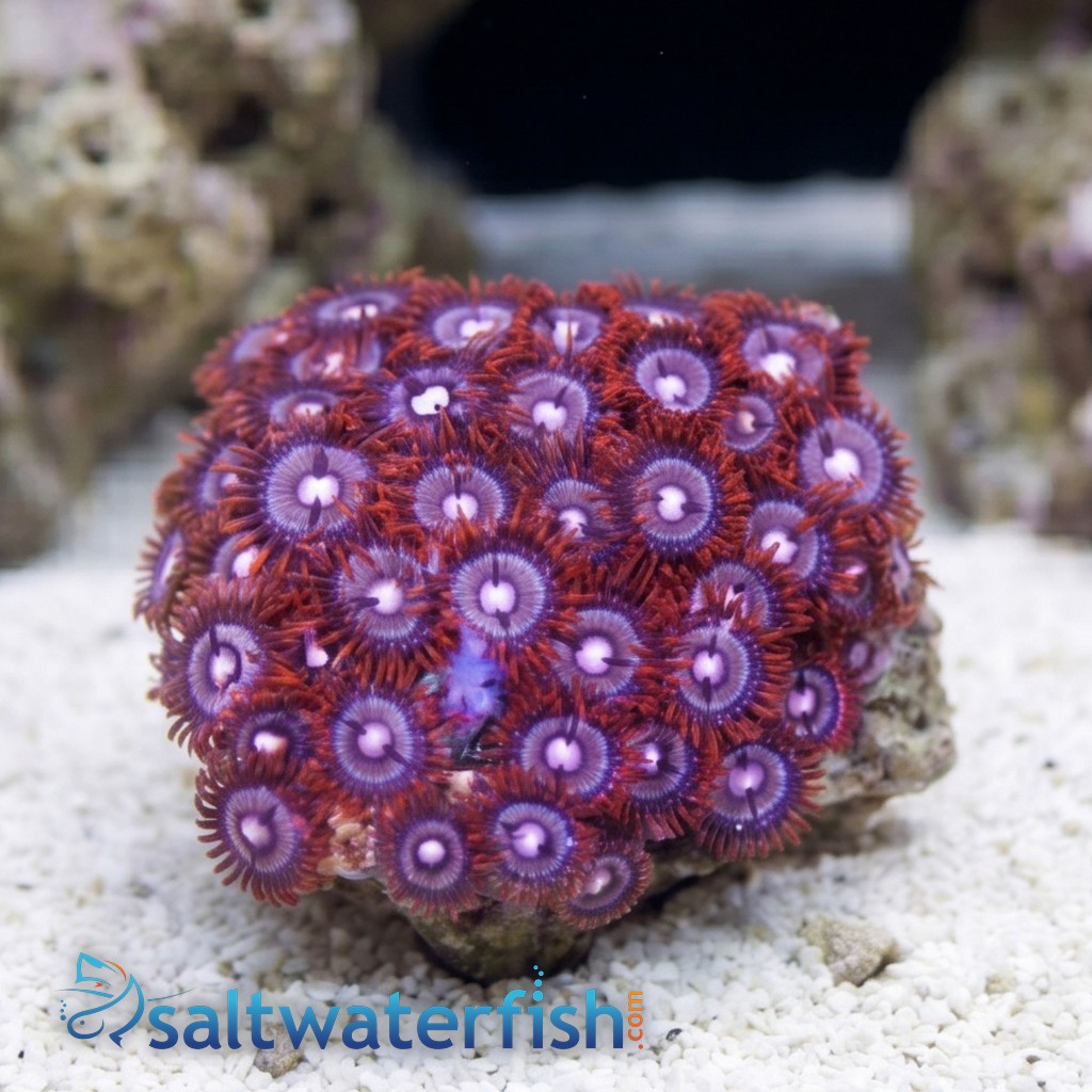 Colony Rock (Zoanthid): Orange w/ Red Skirt